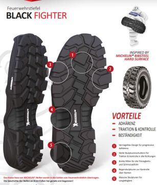 Bottes pour sapeurs-pompiers Black Fighter